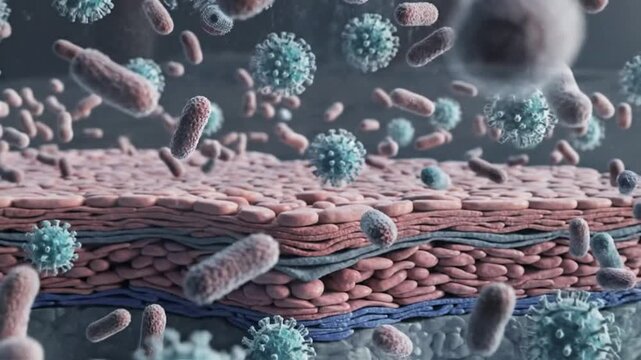 Microbiology Background 3D Visualization for Scientific Stock Images
