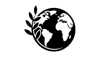 Obraz premium Earth with Olive Branch Symbolizing Peace and Environmental Conservation.
