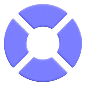 Loading wheel concept with sectors Flat 3D UI Icon