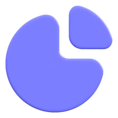 Pie chart representation of data insights analysis Flat 3D UI Icon