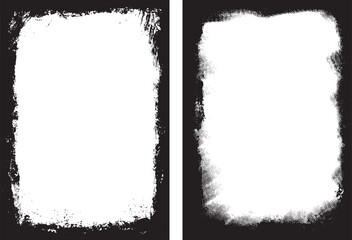 Grunge frame set isolated on white background