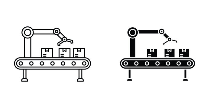 Conveyor icon graphic design. Vector icon illustrations