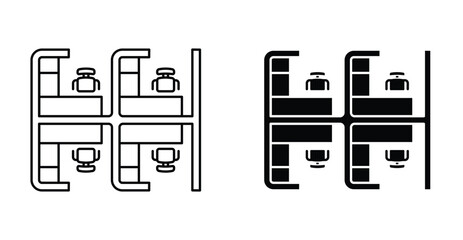 Cubicle icon graphic design. Vector icon illustrations