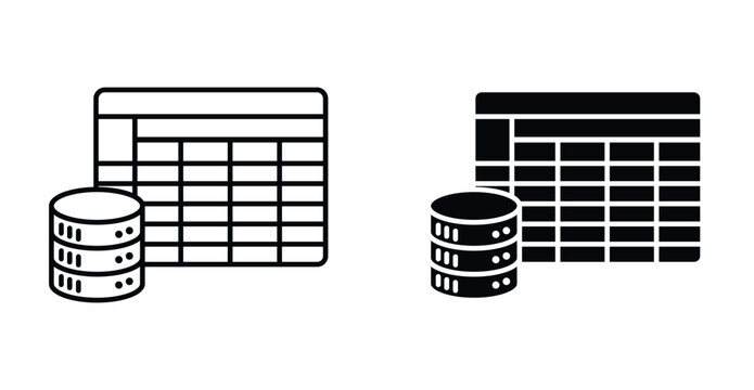 Data table icon graphic design. Vector icon illustrations