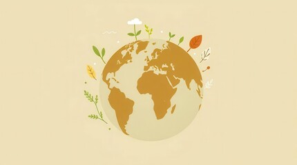 Sustainable earth with foliage for green campaigns