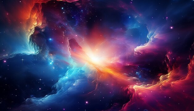 vibrant cosmic nebula illuminated by a brilliant star in deep space