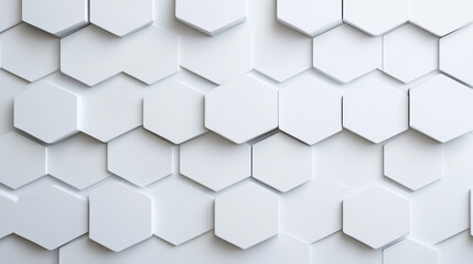 Naklejka premium White hexagon pattern layered geometric texture with soft shadows and modern feel