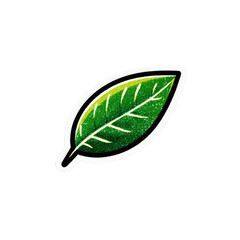 Green Leaf Illustration with Sparkles
