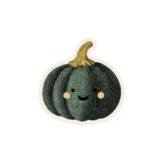 Cute Cartoon Pumpkin with Happy Face