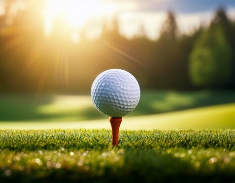 ultra quality image of golf ball on tee to tee off