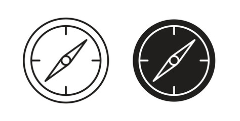 Compass icon in simple flat trend modern graphic design abstract logotype element