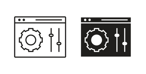 Control panel icon in simple flat trend modern graphic design abstract logotype element