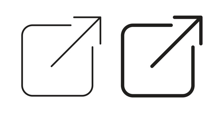 External link icon in simple flat trend modern graphic design abstract logotype element