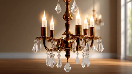 Ornate chandelier with crystal detail in interior setting luxury elegance - Powered by Adobe