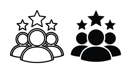 Teamwork rating success group collaboration star achievement icon vector eps silhouette