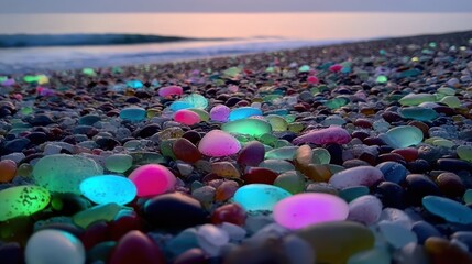 Summer beach background featuring textured sea glass and stones, perfect for seasonal graphics, social media, and promotional content.