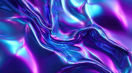 Abstract background with metallic liquid, neon textures, and holographic effects, ideal for modern designs and promotional visuals.