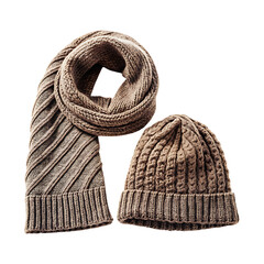 Knitted Beanie & Scarf Illustration – Men’s Cozy Winter Outfit.