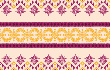 Seamless ethnic pattern vector with traditional tribal and cultural motifs, perfect for fabric, fashion, wallpaper, crafts, and decorative design projects.