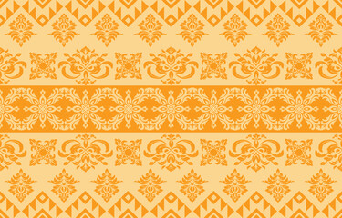 Elegant luxury damask seamless pattern with vintage floral ornament, suitable for wallpaper, packaging, wedding invitations, and fabric design.