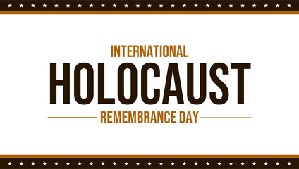 Modern International Holocaust Remembrance Day banner template on white background, ideal for remembrance and educational use
