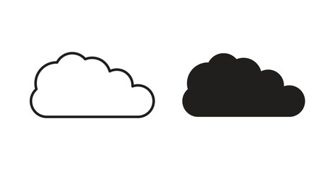 Cloud icon simple vectors in black, suitable for projects