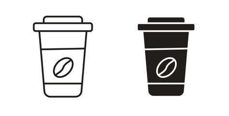 coffee cup icon simple vectors in black, suitable for projects