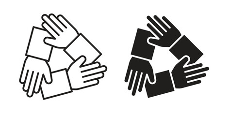 Collaboration icon simple vectors in black, suitable for projects