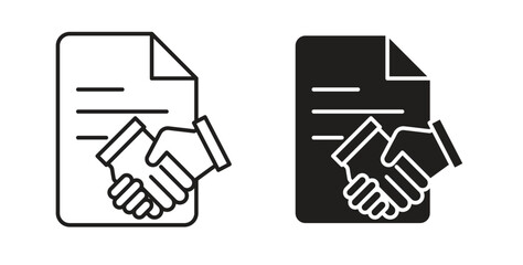 Contract icon simple vectors in black, suitable for projects