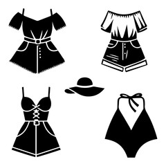 vector illustration of a set of fashion clothes