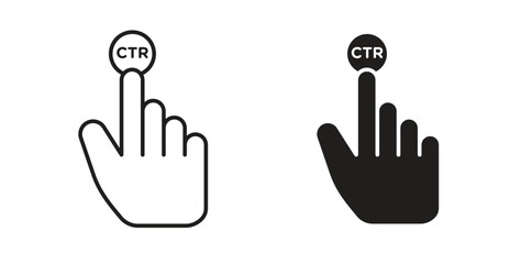 CTR icon simple vectors in black, suitable for projects