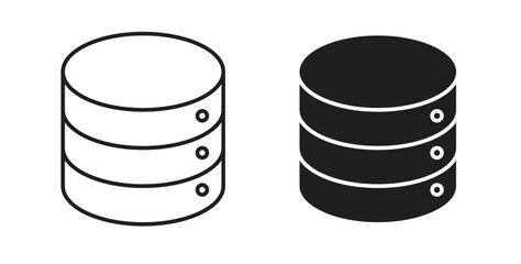 Database icon simple vectors in black, suitable for projects