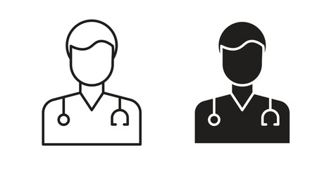 Doctor icon simple vectors in black, suitable for projects