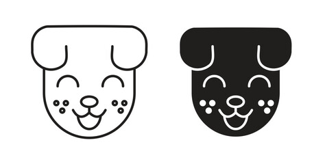 Dog icon simple vectors in black, suitable for projects