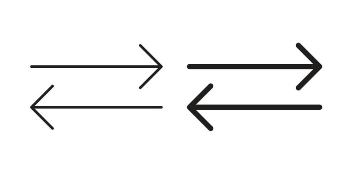 Exchange icon simple vectors in black, suitable for projects