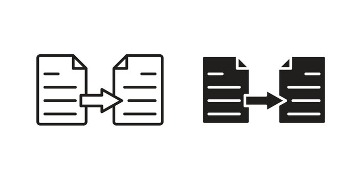 File transfer icon simple vectors in black, suitable for projects