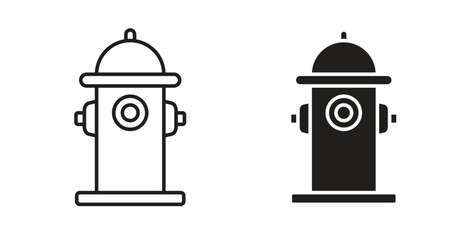 Fire hydrant icon simple vectors in black, suitable for projects