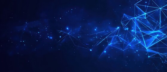 Blue digital network background with glowing connections, perfect for tech company banners, online ads, and product showcases.