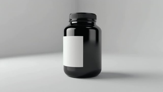 Creatine Supplement Jar Rotating on White &ndash; Product Packaging Loop