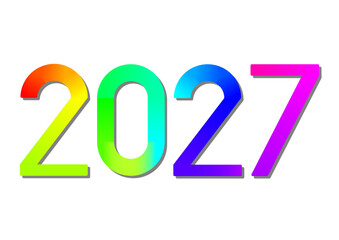 ann&eacute;e 2027 &eacute;crite en chiffres ombr&eacute;s