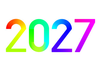 année 2027 en chiffres multicolores