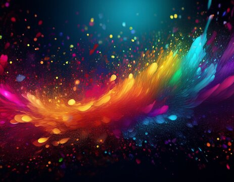 vibrant gradient with colorful speckles on dark background - Powered by Adobe
