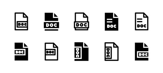 Document Icon Set Line and Solid style for File Management