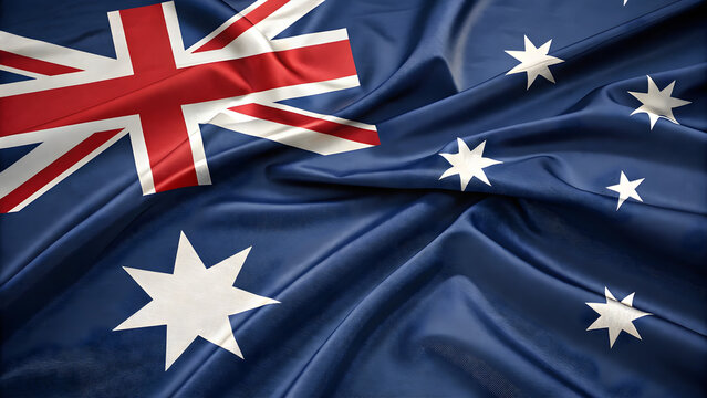 Celebrate Australia Day with a vibrant flag waving proudly, perfect for national events, patriotic displays, and showcasing Australian identity - Powered by Adobe
