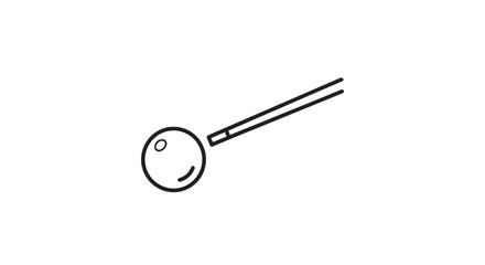 Simple Black and White Cue Ball and Cue Stick.