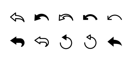 Undo Icon Set Line and Solid style for Action Reversal