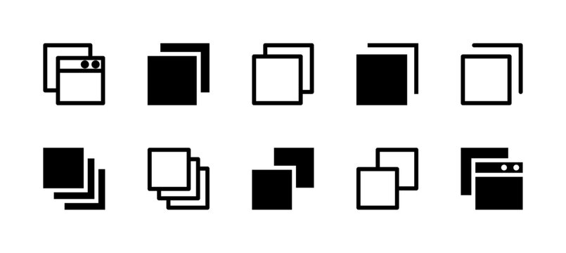 Tab Icon Set Line and Solid style for Content Organization