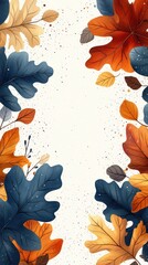 Autumn leaves frame on white background. (1)