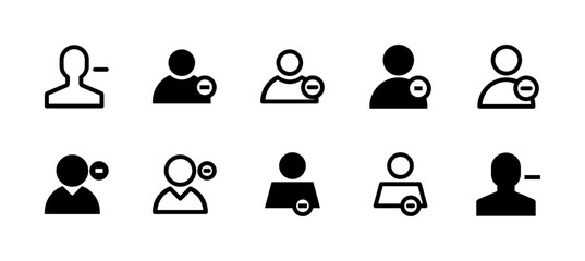 Remove User Icon Set Line and Solid style for Account Deletion
