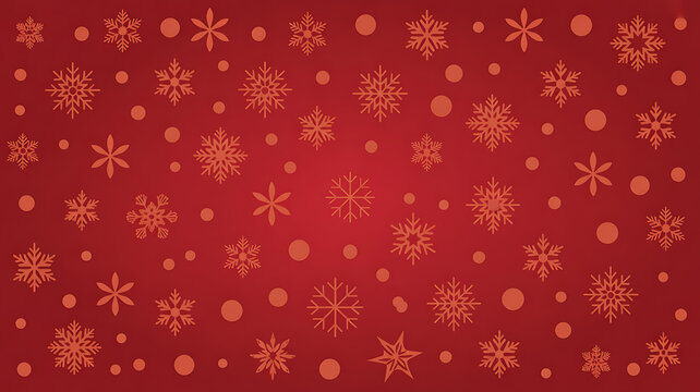 Red background with golden snowflake pattern for winter and christmas themes